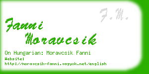 fanni moravcsik business card